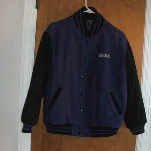 American Girl Doll of Today Purple & Black Varsity Jacket Wool Blend GIRLS LARGE